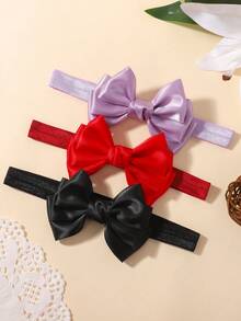 bilicaca 3pcs/Set Satin Bow Baby Headbands, High Elasticity Soft Children's Hair Accessories, Cute Versatile Kids Decorative Hairbands, Suitable For Daily Use - Multicolor - View 11