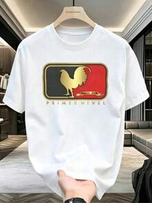on texto "PRIMER NIVEL"  Negro Camiseta de manga corta para Hombre, diseño llamativo y único Camiseta de manga corta para hombre, confeccionada en un tejido cómodo, ideal para el uso diario. - Blanco - Ver 2