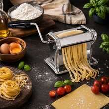 Santa Clara | Stainless Steel Manual Pasta Maker, Roller With Hand Crank And Adjustable Rollers, Pasta Maker For Spaghetti And Noodles, Kitchen Accessory For Homemade Fresh Pasta - 彩色 - 查看 3