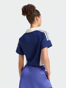 Adidas Women's LUX TIRO Knit Polo Shirt With Collar Short Sleeve TKT2785 - Navy Blue - View 4