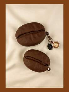 1pc Cartoon Fun Potato Chip Wireless Bluetooth Earphone Protective Case Compatible With AirPods Pro 2, 4, Apple Bluetooth Earphone Case, 4 4th Gen Silicone Air Pro Pro 3 Protective Case - Coffee Brown - View 1