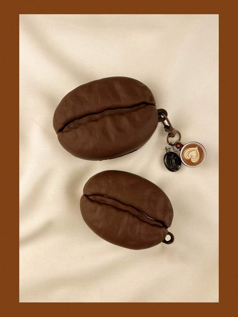 1pc Cartoon Fun Potato Chip Wireless Bluetooth Earphone Protective Case Compatible With AirPods Pro 2, 4, Apple Bluetooth Earphone Case, 4 4th Gen Silicone Air Pro Pro 3 Protective Case - Coffee Brown - View 1