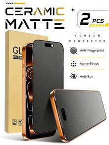 2片裝 霧面防眩光防刮防水防指紋全螢幕軟膜，適用於 iPhone 18/17 Pro Max/16E/16 Pro Max/16 Pro/16 Plus/16/15 Pro Max/14 Pro Max/13 Mini/12/11/XS Max/XR/8 Plus/8/7 系列，完美遊戲配件 - 黑色 - 查看 25