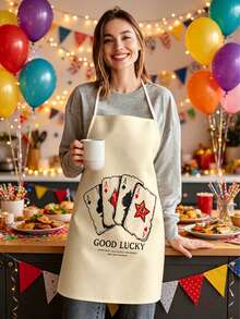1pc, Cute Dog & Crocodile Pattern Polyester Apron, Suitable For Cooking, Baking, And Gardening - Can Be Used As Attire For The Kitchen And Dining. - Multicolor - View 7