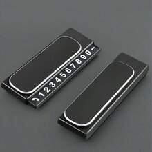 1pc Customizable Car Phone Number Holder. Innovative One-Click Feature To Conceal Phone Numbers And License Plate Temporary Parking Indicators With Reflective Digits. Suitable For Interior Car Decorations. - Temporary Parking License Plate - View 5