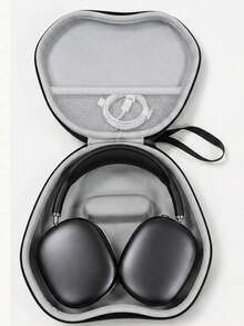 Kotak Penyimpanan Headphone Over-Ear Ukuran Besar Universal, Tas Pembawa Headset Portabel Tahan Guncangan EVA Keras dengan Tali Tangan, Kantong Pengorganisasi Aksesori Earphone Tahan Air untuk Perjalanan - View 1