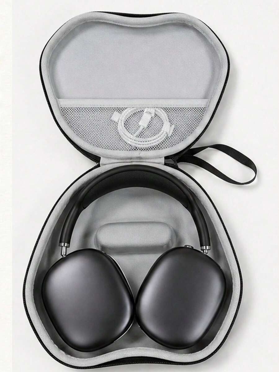 Kotak Penyimpanan Headphone Over-Ear Ukuran Besar Universal, Tas Pembawa Headset Portabel Tahan Guncangan EVA Keras dengan Tali Tangan, Kantong Pengorganisasi Aksesori Earphone Tahan Air untuk Perjalanan - View 1