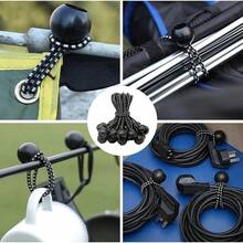 25pcs Heavy Duty Bungee Cords, Tent/Canopy/RV Wind Resistant Fastener, Adjustable Multipurpose Tie Down Straps - 25個黑色 - 查看 3
