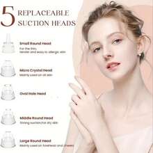 Electric Blackhead Remover, Multi-Function Pore Cleaner, 3 Suction Speed Adjustment With 5 Professional Tips, USB Charging, Built-In 400mAh Lithium Battery, Skincare Tool For Home & Travel Use - White - View 4