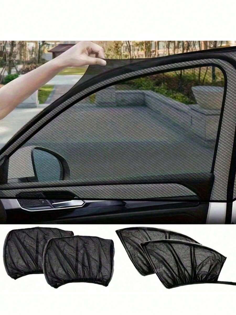 Car Sunshade, Car Sunscreen, Sunshade, Mosquito Net, Heat Insulation & UV Protection Window Curtain - Protective Window Film For Cars And SUVs. Car Sun Visor, Mesh Insect Screen, Car Accessories. - Multicolor - View 1
