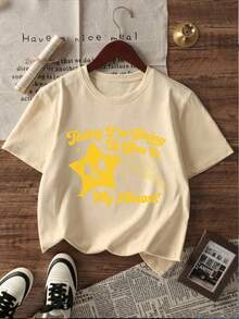 Funny T-Shirt For Women - Today I'm Almost Giving Away My Sarcasm - Novelty Graphic For Ladies - 100% Cotton Breathable Casual Everyday T-Shirt - 杏色 - 查看 1