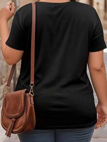Talla Grande - Talla Grande - Camiseta con Cremallera para Mujer de Talla Grande Europea y Americana Transfronteriza - Negro - Ver 5