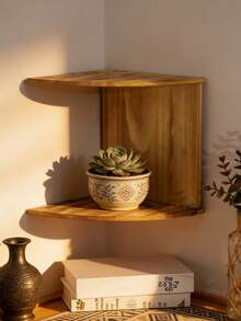 1pc Wall Mount Corner Shelf Multi-Tier Floating Storage Rack For Indoor Corners. It Can Be Used As Display Bracket, Plant Stand And Small Item Organizer. Suitable For Bedroom, Living Room, Balcony, Bay Window And Entryway. - Multicolor - View 10
