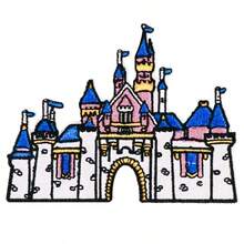 1pc Dream Princess Castle Embroidery Patch, Blue Bow Fairy Tale Castle Iron-On Patch, Jacket Bag Embroidery Label - B - View 9