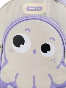 New Fashion Cartoon Octopus Backpack Simple Student Backpack Shoulder Bag Multi-Compartment Storage Bag Lightweight Burden-Reducing Large - Purple - View 8