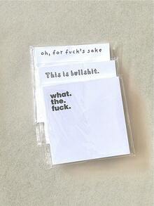 Funny Sarcastic Sticky Notes, Minimalist Black Text Memo Pad, Suitable For Daily Reminders, Study To-Do Lists And Random Ideas, Perfect For Students, College Students, Dorms And Office Use Back To School Stationery - one-size - View 10