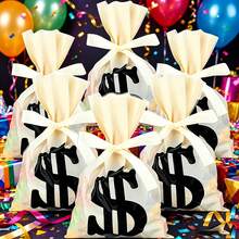 50pcs Money Bag Pattern Gift Bags, Suitable For Parties, Gift Giving - A - View 2