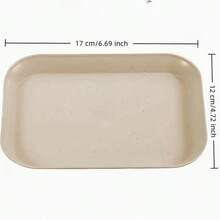 Bộ 4 đĩa nhựa hình chữ nhật 4 màu, đĩa ăn gia đình phong cách Bắc Âu sáng tạo, đĩa đựng bánh ngọt, đồ ăn nhẹ, đĩa trái cây, khay - Nhiều màu - Xem 4