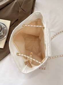 Fashionable Woven Shoulder Bag For Spring 2026, Suitable For Daily Use, Casual Outings, Travel, And Vacations - 杏色 - 查看 6