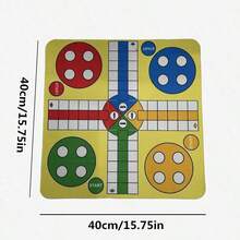 1 Set 4-Player Flying Chess Game Set, Diatomaceous Earth Leisure Puzzle Game Mat, Includes Game Board And Dice - Brain Training Game Set, Game Board Can Be Used As Mouse Pad - Multicolor - View 2