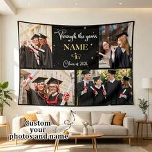 1件可客製化個性化掛毯，可添加照片與文字，適用於生日、婚禮、萬聖節、聖誕節、派對、父親節/母親節，居家裝飾，臥室美學 - 彩色 - 查看 4