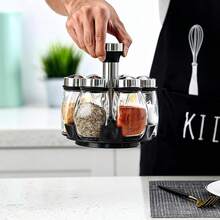 Revolving Spice Rack Organizer Countertop, Spinning Spice Storage Rack Tower Organizer With 6/12 Empty Jars, Rotating Spice Holder Shelf Seasoning Rack Shelf, Spice Seasoning Bottle Organizer - Black - View 9