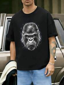 Men Plus Size T-Shirts - Black - View 1