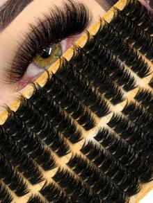13 Rows D Curl DIY 208pcs Multi-Length Cluster False Eyelashes, Fluffy Voluminous Single Lash Extensions, Faux Mink Reusable Lash Clusters, Single False Eyelashes - View 8