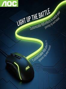 AOC GM170 Wired Optical Mouse, Featuring Smooth Scrolling Wheel, Anti-Slip Matte Finish And Splash-Proof Design, Enhancing Comfort And Control - View 3