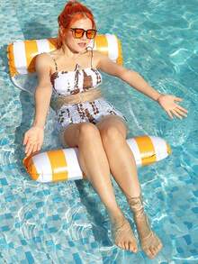 Durable Floating Chair Bed Foldable Inflatable Pool Chair For Vacationers Lightweight Portable  Ideal For Sunbathing Outdoor Pool Essentials Beach Essentials Pool Float Pool Accessories Pool Supplies Swimming Pool Inflatable Pool Pool Toys - Black-1pc - View 20