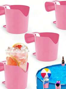 Pool Cup Holder, Plastic Drink Holder, Designed For Swimming Pools, Sturdy Structure, Easy-To-Use Clip-On Spill-Proof Cup Holder; Stylish Summer Standing Pool Drink Holder, Also Works As A Beer Cup Holder, Perfect For Summer Parties; - A - View 7