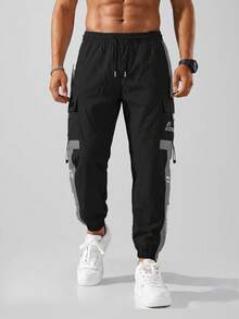 CZRLHYT Men's Loose Casual Pants, Drawstring Waist & Slant Pockets, Suitable For Various Outdoor Activities, Suitable For Autumn Wear - Black - View 5
