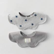 Cotton Towel For Newborn Babies, Country Floral Style Triangular Bandana For Boys And Girls, Baby Bib Accessory. - 象牙 - 查看 1