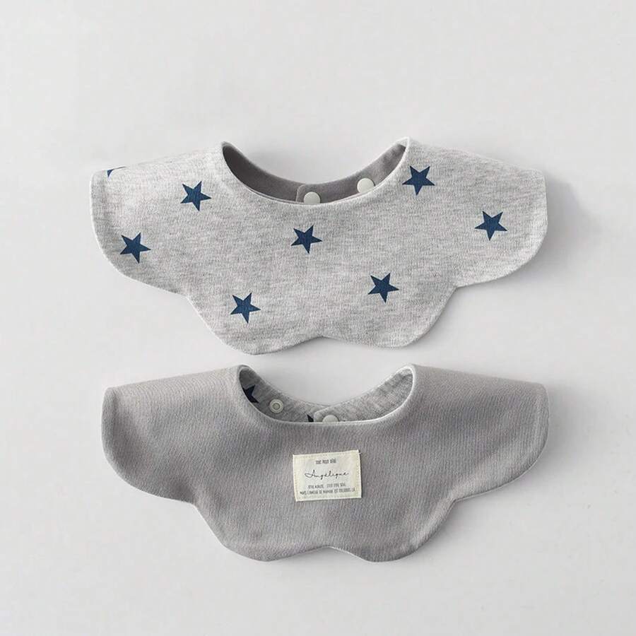 Cotton Towel For Newborn Babies, Country Floral Style Triangular Bandana For Boys And Girls, Baby Bib Accessory. - 象牙 - 查看 1