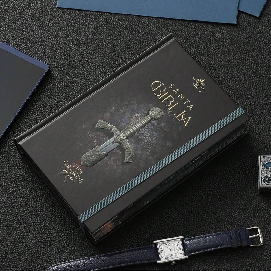 RVR60 Bible, Hand Size, Large Print, Hardcover With Elastic Closure: Sword