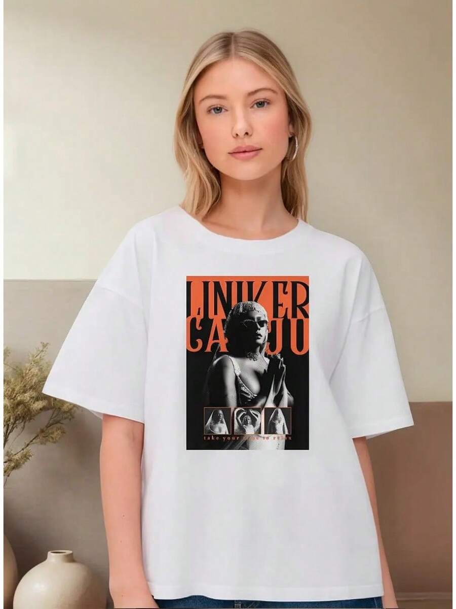 Cotton T-Shirt With Print Of The Album 'Caju' By R&B/Soul Artist Liniker. - 白色 - 查看 1