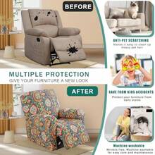 NILUOH Fundas para sillón reclinable 4 piezas fundas elásticas para sillón reclinable Lazy Boy que se mantienen en su lugar fundas para silla reclinable eléctrica de elevación de potencia protector - 09 - Ver 5