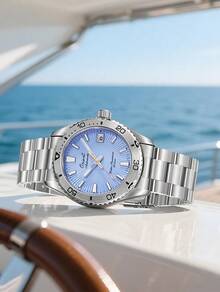 75th Anniversary Commemorative Collection Mechanical Watch, 40-Hour Power Reserve, Stainless Steel Bracelet, Daily Outdoor Holiday Gift ORIENT RA-AC0Q12L30B - Blue - View 3