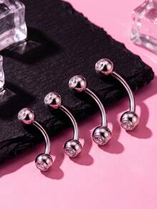 14G 316L Stainless Steel Belly Button Rings Belly Rings Piercing Jewelry,Short Navel Piercing Jewelry Belly Piercing Jewelry Curved Barbell - Silver - View 1