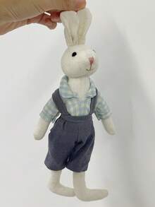 1pc Handmade Fabric 29cm Dress-Up Rabbit Plush Doll, Newborn Baby Birthday Gift, Teething & Sleep Companion Soothing Doll - Baby Bunny - View 8