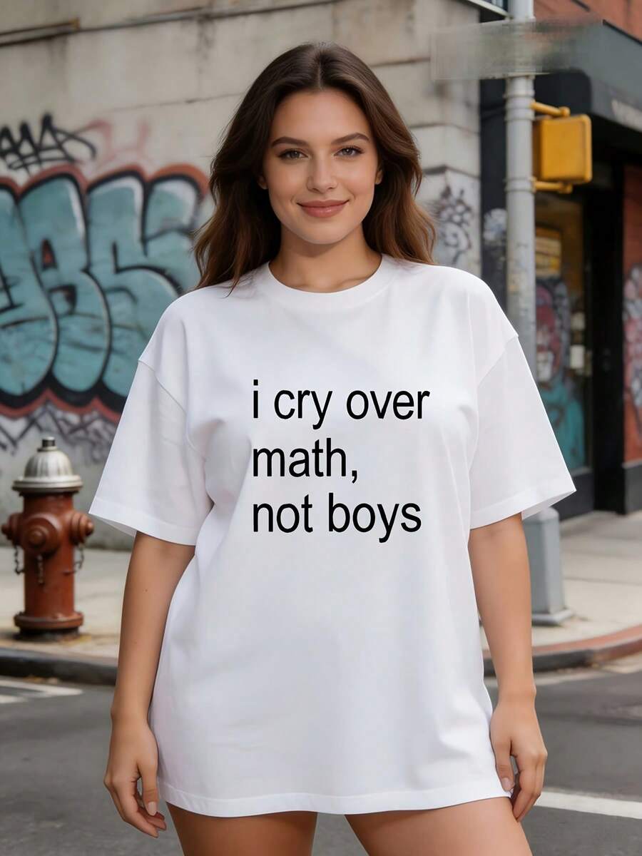 ropa de mujer180G Camiseta de patrón divertido "Llamo por las matemáticas, no por otra cosa" de primera calidad y suave | Adecuado para festivales de verano, salidas de primavera y uso cas - Blanco - Ver 1