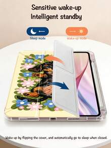 Ayotu Stylish Protective Case With Cartoon Dachshund And Flower Patterns, Y-Shaped Stand Flip Design, Compatible With IPad Kindle (11th Generation, Released In 2024) And Kindle Paperwhite (12th Generation, Released In 2024). - Multicolor - View 7