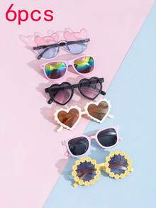 12/6/1pcs Kids Bear Shaped Fashion Glasses, Suitable For Summer Daily Wear. Kids Bear Shaped And Flower Shaped Fashion Glasses, Suitable For Summer Daily Use. Glasses Case Suitable For 3-8 Years Old Children. Cute Cartoon Flower Fashion Glasses, Suitable For Boys And Girls, Fashion Cute Retro Glasses, Classic Kids Fashion Glasses. (Free Paper Glasses Case) - Multicolor - View 13