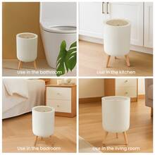 Bathroom Trash Can Garbage Can With Press Lid Trash Bin For Toilet Bathroom - View 6