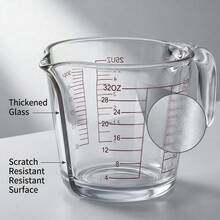 3Pcs Heat Resistant Glass Measuring Jug Set With Handle & Precise Graduated Scale, 350ml/500ml/1000ml Multi-Size Transparent Stackable Measuring Cup, Multipurpose Large Capacity Baking Measuring Tool For Milk, Water, Egg & Flour, Kitchen Essential - Transparent - View 4