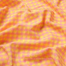 Seersucker Plaid Fabric - Breathable, Textured Gingham Cotton Material For Shirts, Dresses, And Handmade Crafts - Yellow Powder 50*150cm - View 1