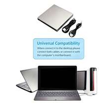 1 pieza Unidad Externa de CD/DVD USB 3.0 & Tipo-C - Lectura/Escritura de Alta Velocidad 24X, Delgada & Portátil, Resistente a Golpes, Reducción de Ruido, Plug & Play, Compatible con Laptops/Escritorios Windows/Linux, Adecuada para Respaldo de Datos & Reproducción de Medios - Ver 4
