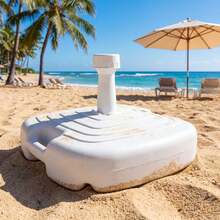 Inde قاعدة مظلة لأعمدة بقطر 25-32 مم، قابلة للملء بالرمل أو الماء، لون أبيض، سعة 20 لتر وتوافق متعدد الاستخدامات | قاعدة مظلة للأعمدة بتصميم أنيق ووظيفي وسهلة النقل، مثالية لاستخدامها في الحديقة - أبيض - مشاهدة 2