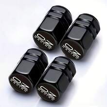 4 قطع أغطية صمام معدنية من OZ Racing - أغطية صمام إطارات سوداء متينة، مناسبة للسيارات/الدراجات/الشاحنات/الدراجات النارية، تصميم ONZ Racing - A - مشاهدة 6