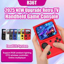 Konsol Game Genggam Retro AISLPC R36T Baru, Sistem Emuelec 3,5 Inci, 64G 18000+ Game, Mendukung Multiplayer Online Wifi 2 Pemain - View 2